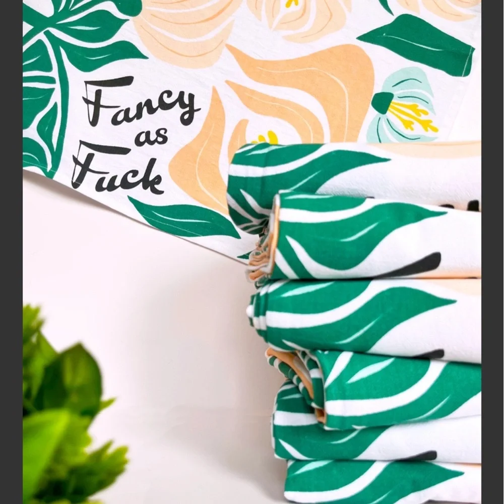 Floral Print Kitchen Towel- fancy as FU*K